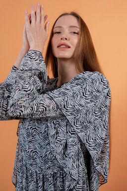 Платье шифон LOVE052/04/Белый, черный