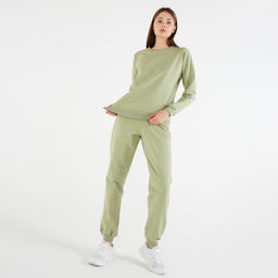Костюм женский (свитшот, брюки) MINAKU: Casual Collection, размер 50, цвет фисташковый