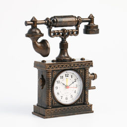 Будильник «Ретро телефон», дискретный ход, 16×5×19 см, от батарейки АА, коричневый