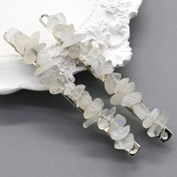 Женская заколка для волос с лунным камнем (Адуляр) 6,5*0,8*1,3см