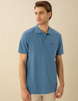 Koyu Mavi Regular Fit Basic Ti__rt