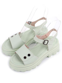 08-PEY265-5 LT. GREEN Босоножки женские (натуральная кожа)