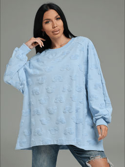 Ребека свитшот женский (махра черный сердечки) - Lovetex фото 25