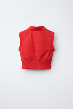 POLO CROPPED RAYAS / Rojo - Zara фото 2