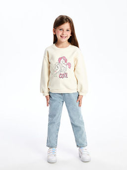 Bisiklet Yaka Uzun Kollu Bask?l? K?z Bebek Sweatshirt - Waikiki фото 4
