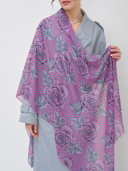 Большой, красивый двусторонний палантин с рисунком в стиле арт-деко