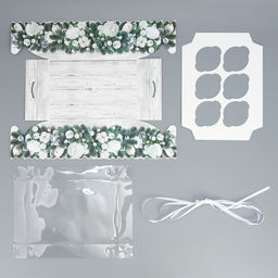 Цена за 5 шт. Коробка для капкейка «Снежные новогодние игрушки», 23×16×10 см