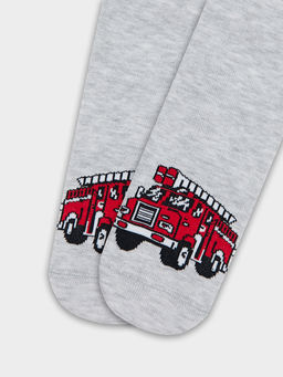 Цена за 5 пар! Носки детские оливковые с рисунком пожарной машины - Mark formelle фото 10