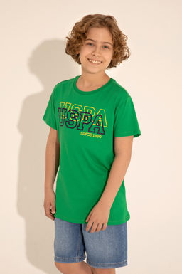 Зеленая базовая футболка для мальчика - U.s. polo assn фото 12