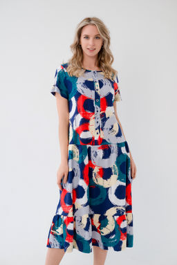Платье женское из кулирки Кармелита круги - Амадэль фото 4