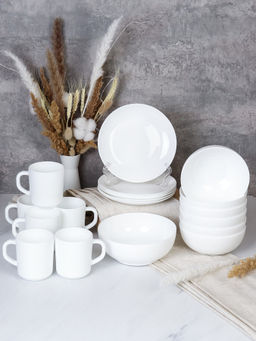 Столовый набор 19 предметов Луна белый с кружками / 13/FLYGP75672 (WHITE) /уп 4/ - ГалеонТрейд фото 2