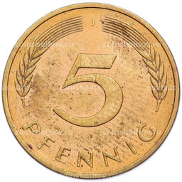 Монета 5 пфеннигов 1979 года J Западная Германия (ФРГ)