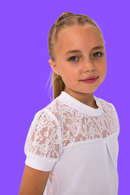 Водолазка с кружевами короткий рукав