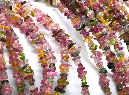 Бусины из турмалина крошка 3*1,5мм, 41см, 245 бусин Радуга камня