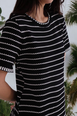 Платье вязаное чёрное в полоску - Martichelli фото 19