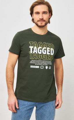 Футболка мужская с принтом P411-06-847 хаки