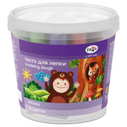Тесто для лепки Гамма "Малыш" 12цв. по 15гр. (51225_012) пласт. стакан