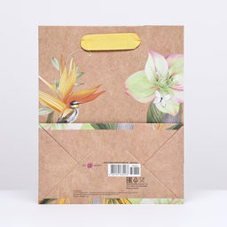 Пакет крафт Синицы в цветах 18 х 22,3 х 10 см - Simaland фото 2