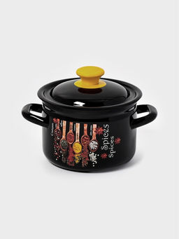 Кастрюля эмалированная «Карри», 2 л, d=17 см, чёрная