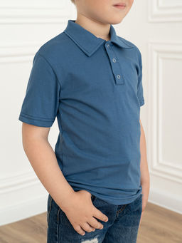 Футболка поло детская джинс 659 (128, 64)