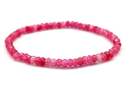 Браслет кальцит рондель граненый 4,5*3мм цвет малиновый, 17см