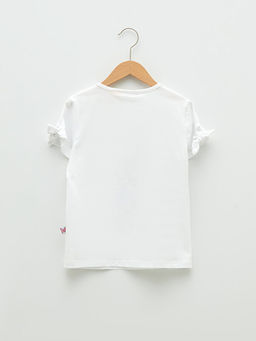 Bisiklet Yaka Minnie Mouse Bask?l? K?sa Kollu K?z ?ocuk Ti??rt - Waikiki фото 2