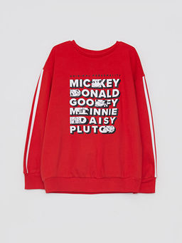 Bisiklet Yaka Disney Bask?l? Uzun Kollu K?z ?ocuk Sweatshirt