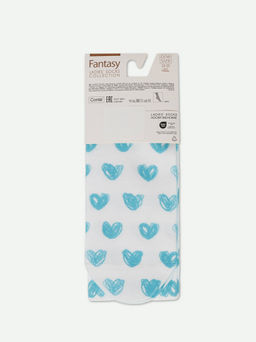 Цена за 2 пары. Носки Классические CONTE Удлиненные носки с хлопком белый-бирюза - Conte elegant фото 6