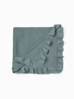 Скатерть «Этель» Ivory, 150×116 ±3 см, 100% лён, 170 г/м², зелёная