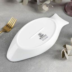 Блюдо для рыбы Wilmax, 25.5×12 см, фарфор, белое