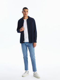 Slim Fit Uzun Kollu Erkek Jean G?mlek