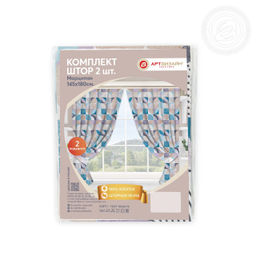 Шторы для кухни с подхватом Марципан 145*180/Шторы: 2 шт.- 145*180, подхваты: 2 шт. Шторы АРТ ДИЗАЙН для кухни  фото 5
