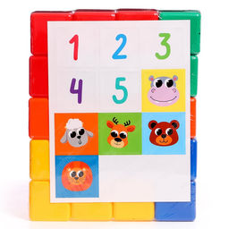 Кубики детские с наклейками, 6 × 6 см, 20 штук, 3+