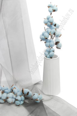 Веточка декоративная 50 см "Хлопок" (SF-1908) голубой