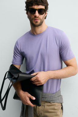 CAMISETA SLIM FIT B?SICA /01 / Malva claro - Zara фото 5