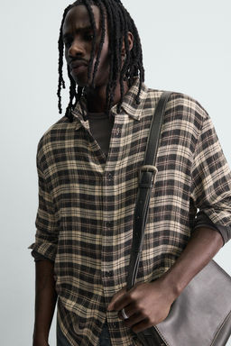 RELAXED FIT CHECK SHIRT - Zara фото 5
