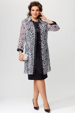 Кардиган FITA 20255 черно-белый