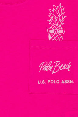 U. S. Polo Assn Футболка цвета фуксии для девочек с круглым вырезом - U.s. polo assn фото 3
