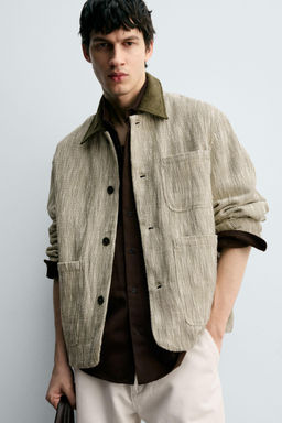 CONTRAST TEXTURED OVERSHIRT - Zara фото 5