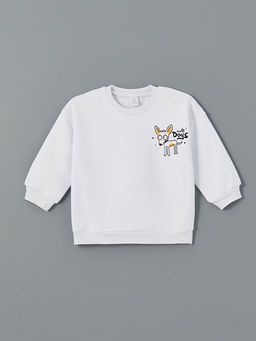 Bask?l? Erkek Bebek Sweatshirt ve E?ofman Alt 2li Tak?m - Waikiki фото 2