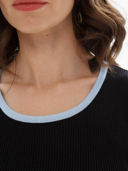 Топ женский 12421-51002 black/l.blue - Eleganzza фото 4