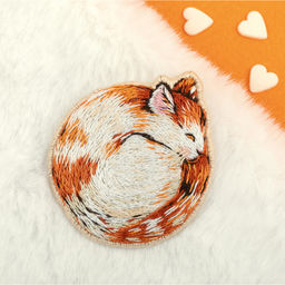 Набор для вышивания PANNA Живая картина JK-2322 Брошь. Спящий котик 4.5 х 4.5 см