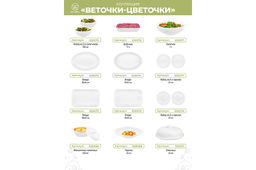 Набор жюльенниц-кокотниц 6 пр. 250 мл 16*10*8 см "Веточки-цветочки" с крышками