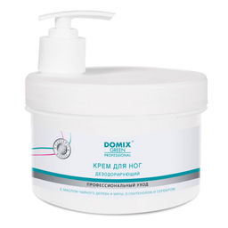 Domix Green Professional Крем для ног дезодорирующий с серебром и маслом чайного дерева, 500 мл