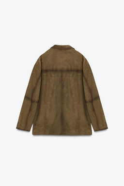 OVERSIZE 100% SUEDE LEATHER BLAZER ZW COLLECTION LIMITED EDITION - Zara фото 5