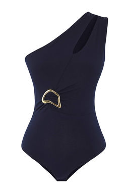 Lacivert Asimetrik Yaka Gold Aksesuar Detayl? Orme Body TPRAW26BD00006