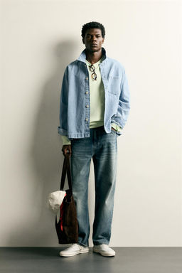 CAMISA DENIM BOXY FIT / Azul medio