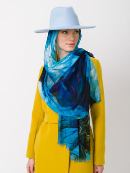 Большой мягкий очень нежный двусторонний палантин в стиле арт-деко - Tantino фото 5