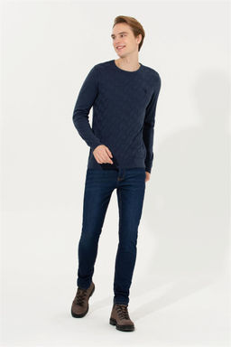 U. S. Polo Assn / Мужской темно-синий базовый свитер - U.s. polo assn фото 10