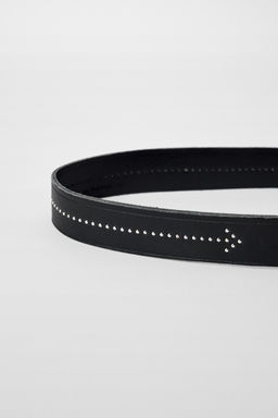 LEATHER STUDDED BELT BOBBY GILLESPIE X ZARA